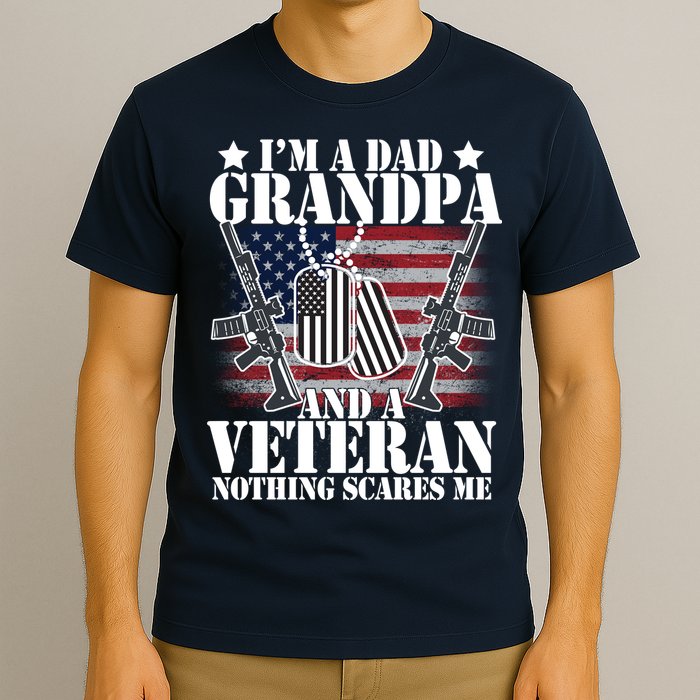 I'm A Dad Grandpa Veteran Nothing Scares me T-Shirt