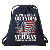 I'm A Dad Grandpa Veteran Nothing Scares me Drawstring Bag