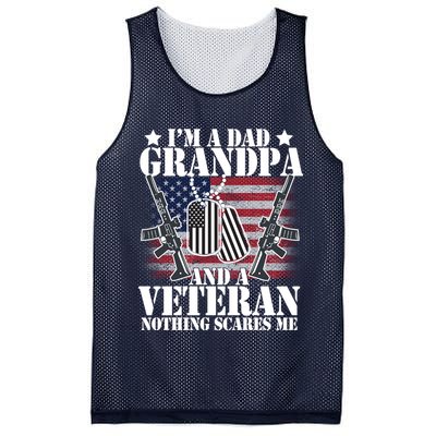 I'm A Dad Grandpa Veteran Nothing Scares me Mesh Reversible Basketball Jersey Tank