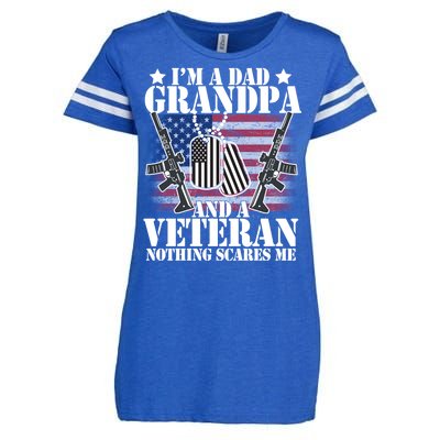 I'm A Dad Grandpa Veteran Nothing Scares me Enza Ladies Jersey Football T-Shirt