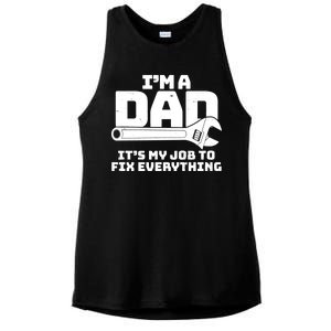 I'm A Dad It's My Job To Fix Everything Ladies PosiCharge Tri-Blend Wicking Tank