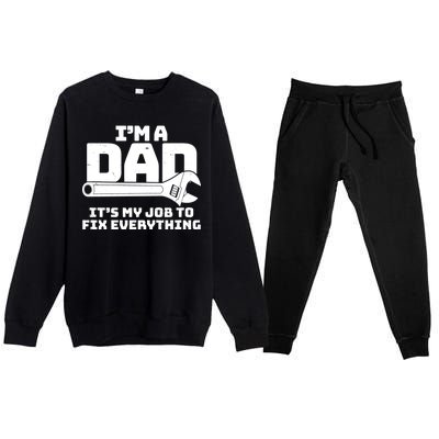 I'm A Dad It's My Job To Fix Everything Premium Crewneck Sweatsuit Set