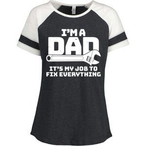 I'm A Dad It's My Job To Fix Everything Enza Ladies Jersey Colorblock Tee