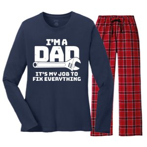 I'm A Dad It's My Job To Fix Everything Women's Long Sleeve Flannel Pajama Set 