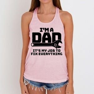 I'm A Dad It's My Job To Fix Everything Women's Knotted Racerback Tank