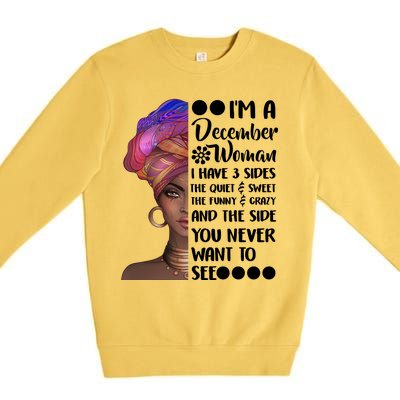 I'm A December Woman Cute Birthday Premium Crewneck Sweatshirt