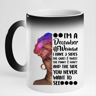 I'm A December Woman Cute Birthday 11oz Black Color Changing Mug