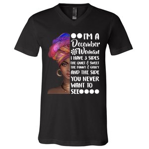 I'm A December Woman Cute Birthday V-Neck T-Shirt