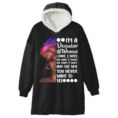 I'm A December Woman Cute Birthday Hooded Wearable Blanket