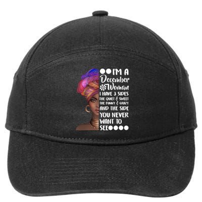 I'm A December Woman Cute Birthday 7-Panel Snapback Hat