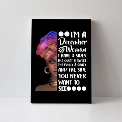 I'm A December Woman Cute Birthday Canvas