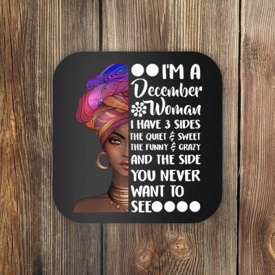 I'm A December Woman Cute Birthday Coaster