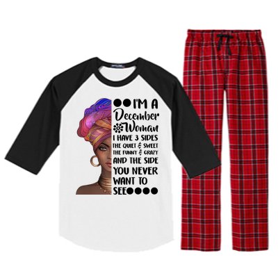 I'm A December Woman Cute Birthday Raglan Sleeve Pajama Set