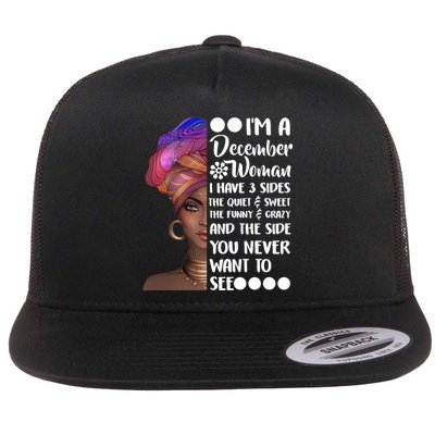 I'm A December Woman Cute Birthday Flat Bill Trucker Hat