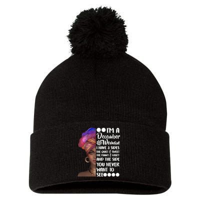 I'm A December Woman Cute Birthday Pom Pom 12in Knit Beanie