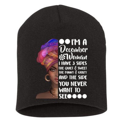 I'm A December Woman Cute Birthday Short Acrylic Beanie