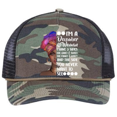 I'm A December Woman Cute Birthday Retro Rope Trucker Hat Cap