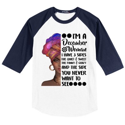 I'm A December Woman Cute Birthday Baseball Sleeve Shirt