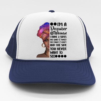 I'm A December Woman Cute Birthday Trucker Hat