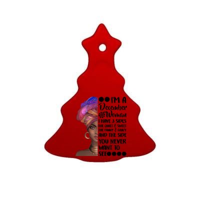 I'm A December Woman Cute Birthday Ceramic Tree Ornament