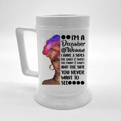 I'm A December Woman Cute Birthday Beer Stein