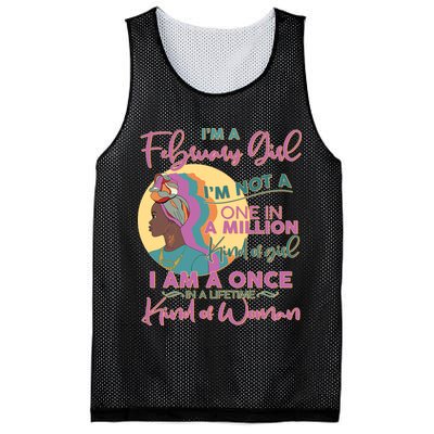 I'm A February Girl I Am A Once In A Lifetime Kind Of Woman Mesh Reversible Basketball Jersey Tank