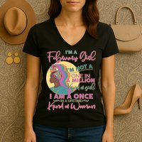 I'm A February Girl I Am A Once In A Lifetime Kind Of Woman Women's V-Neck T-Shirt