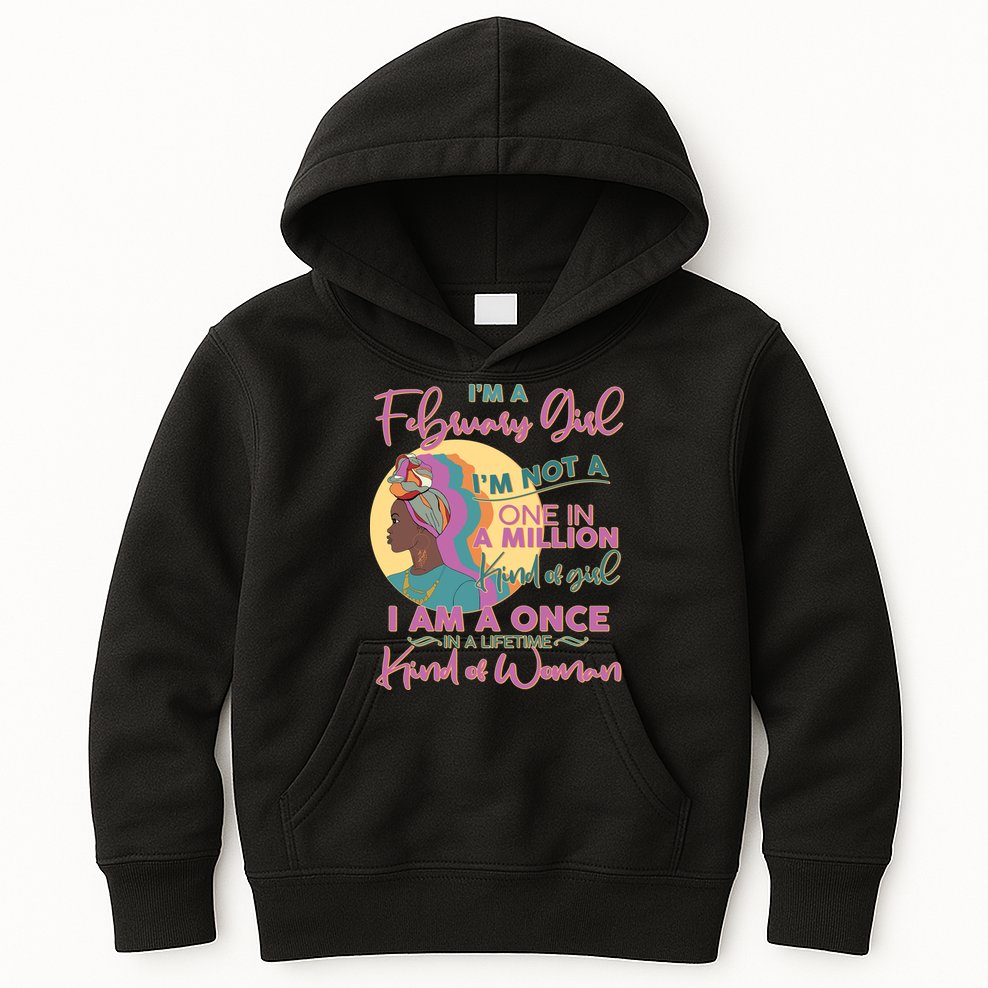 I'm A February Girl I Am A Once In A Lifetime Kind Of Woman Kids Hoodie