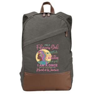 I'm A February Girl I Am A Once In A Lifetime Kind Of Woman Cotton Canvas Backpack