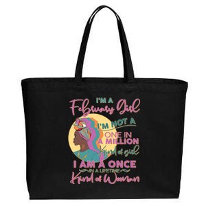 I'm A February Girl I Am A Once In A Lifetime Kind Of Woman Cotton Canvas Jumbo Tote