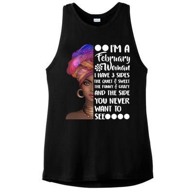 I'm A February Woman Ladies PosiCharge Tri-Blend Wicking Tank