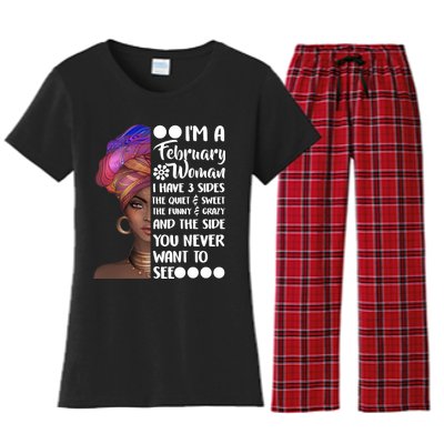 I'm A February Woman Women's Flannel Pajama Set