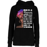 I'm A February Woman Womens Funnel Neck Pullover Hood