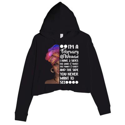 I'm A February Woman Crop Fleece Hoodie