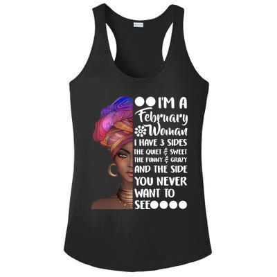 I'm A February Woman Ladies PosiCharge Competitor Racerback Tank