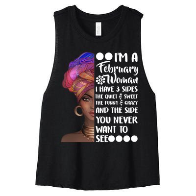 I'm A February Woman Women's Racerback Cropped Tank