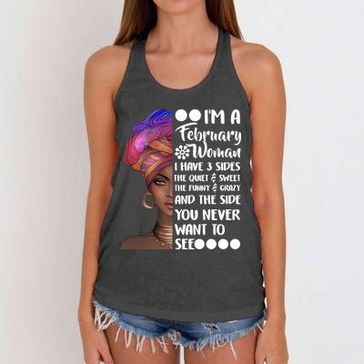 I'm A February Woman Women's Knotted Racerback Tank