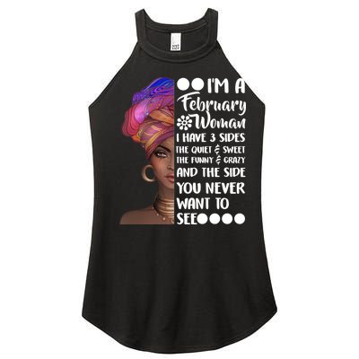 I'm A February Woman Women's Perfect Tri Rocker Tank