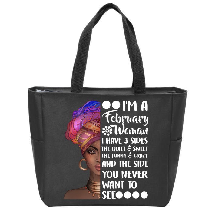 I'm A February Woman Zip Tote Bag