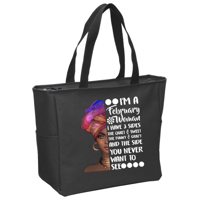 I'm A February Woman Zip Tote Bag