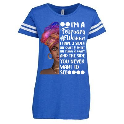 I'm A February Woman Enza Ladies Jersey Football T-Shirt