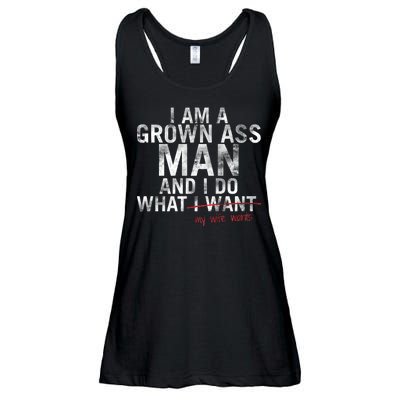 I'm A Grown Man And I Do What My Wife Wants Ladies Essential Flowy Tank