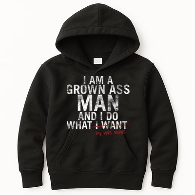 I'm A Grown Man And I Do What My Wife Wants Kids Hoodie