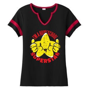 I'm A Homeschool Superstar Ladies Halftime Notch Neck Tee