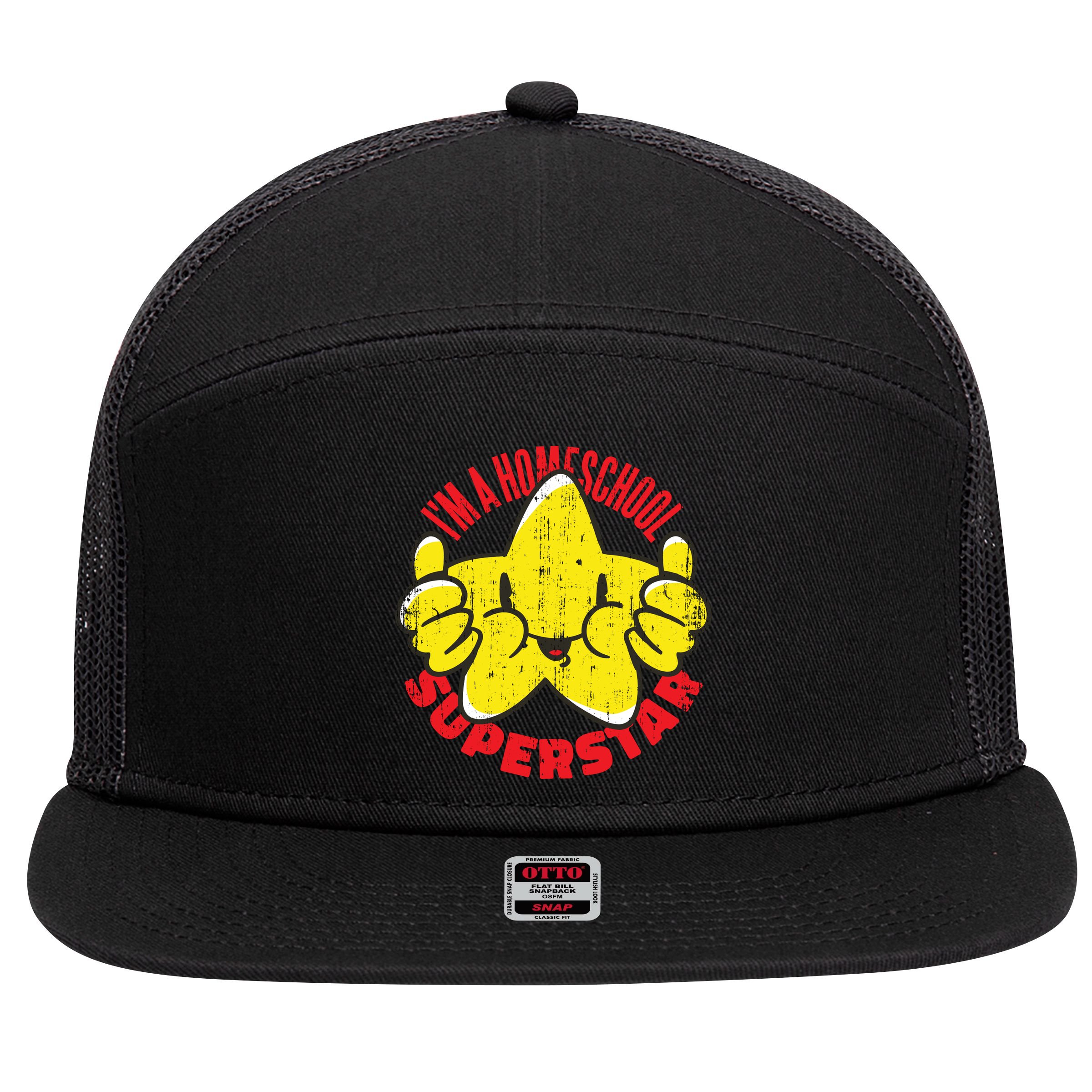I'm A Homeschool Superstar 7 Panel Mesh Trucker Snapback Hat