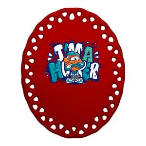 I'm A Hooper Basketball Graffiti Ceramic Oval Ornament