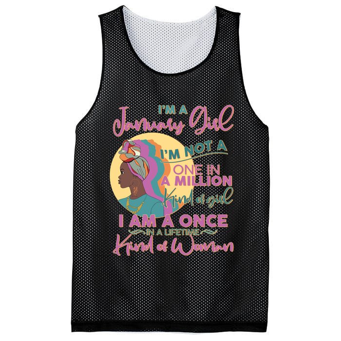 I'm A January Girl I Am A Once in A Lifetime Kind Of Woman Mesh Reversible Basketball Jersey Tank