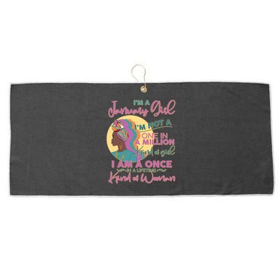 I'm A January Girl I Am A Once in A Lifetime Kind Of Woman Large Microfiber Waffle Golf Towel