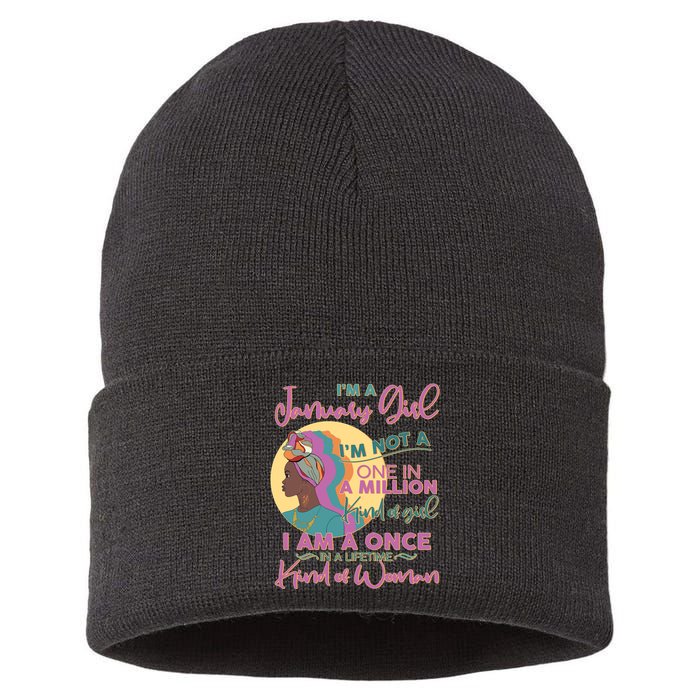 I'm A January Girl I Am A Once in A Lifetime Kind Of Woman Sustainable Knit Beanie