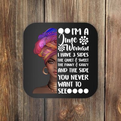 I'm a June Woman Cute Birthday Coaster